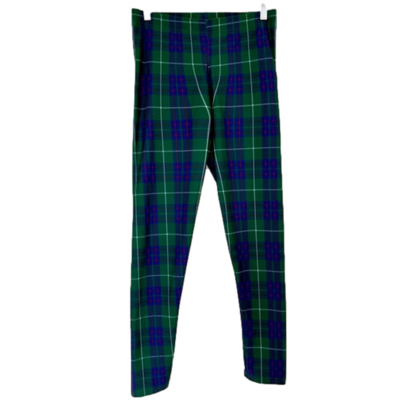 Art of Where Green Tartan Plaid Mid-rise Stretch Legging Pants - Picture 2 of 11